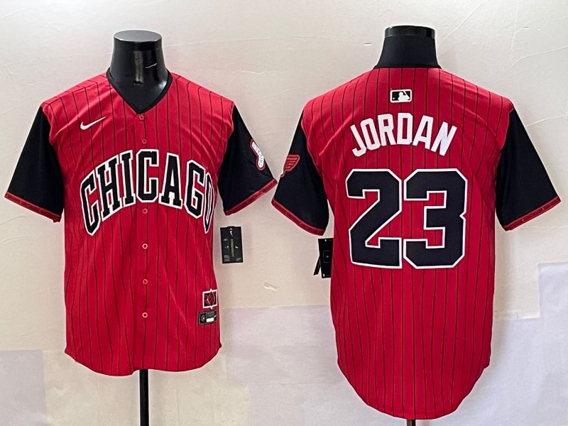 Men Chicago White Sox #23 Jordan Red Stripe Joint Name Nike 2025 MLB Jersey style 31